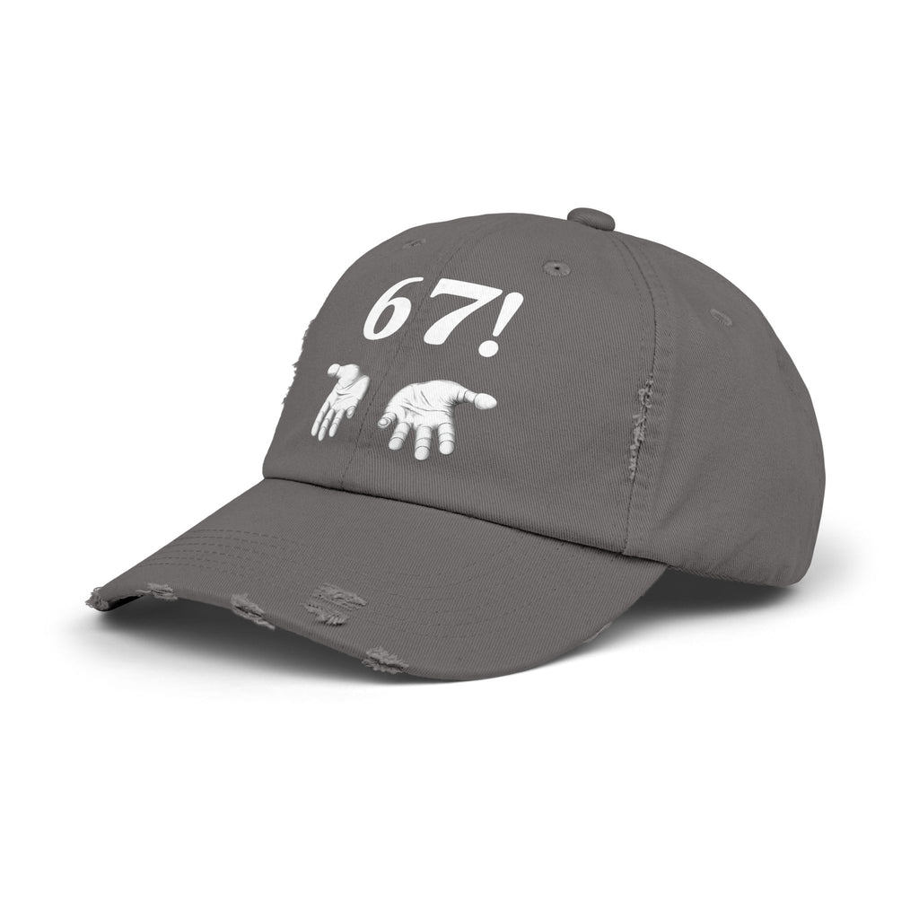 Distressed Cap — "6-7!" Hands Graphic Baseball Hat