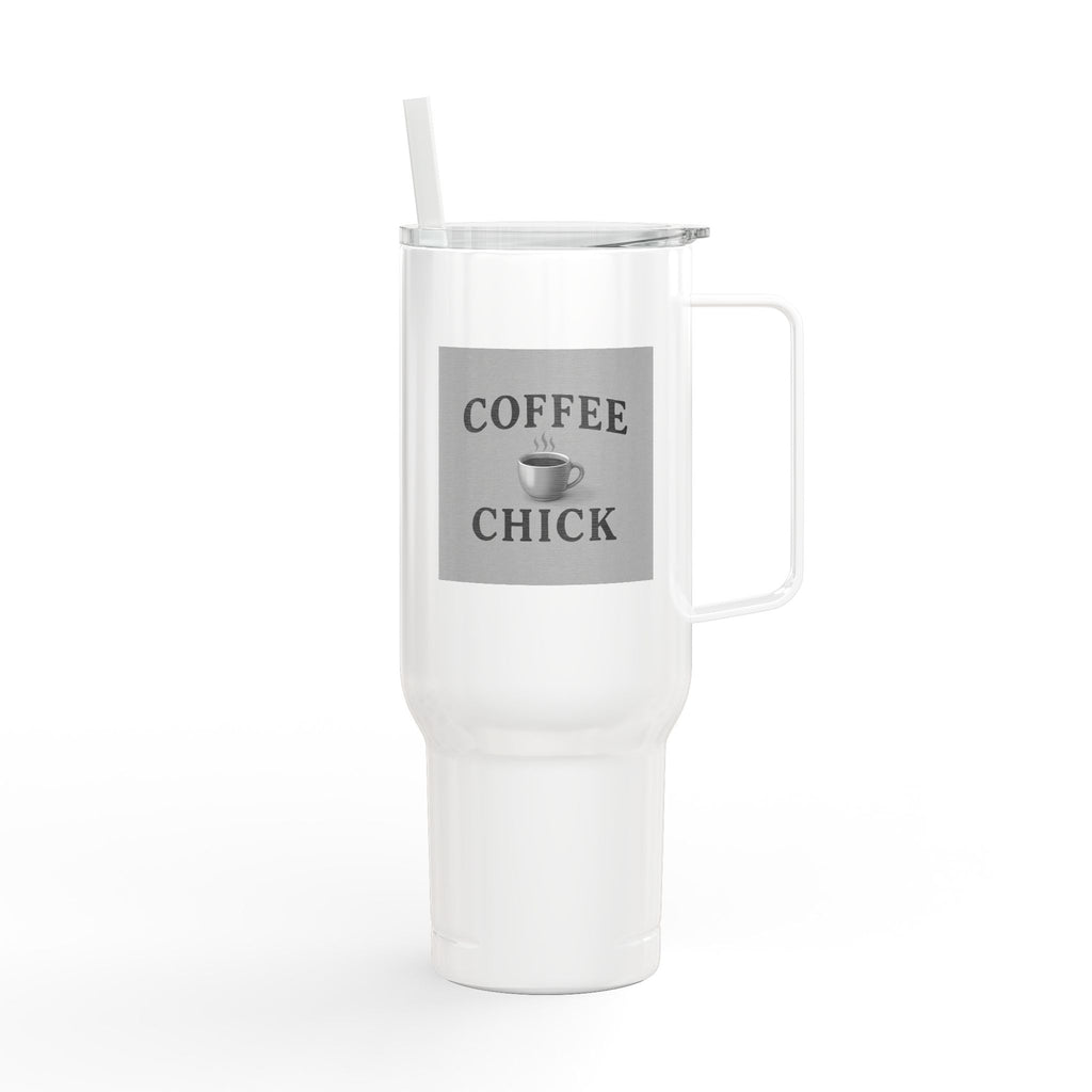 Coffee Chick 40oz Insulated Tumbler with Lid & Straw — Engraved Travel Mug