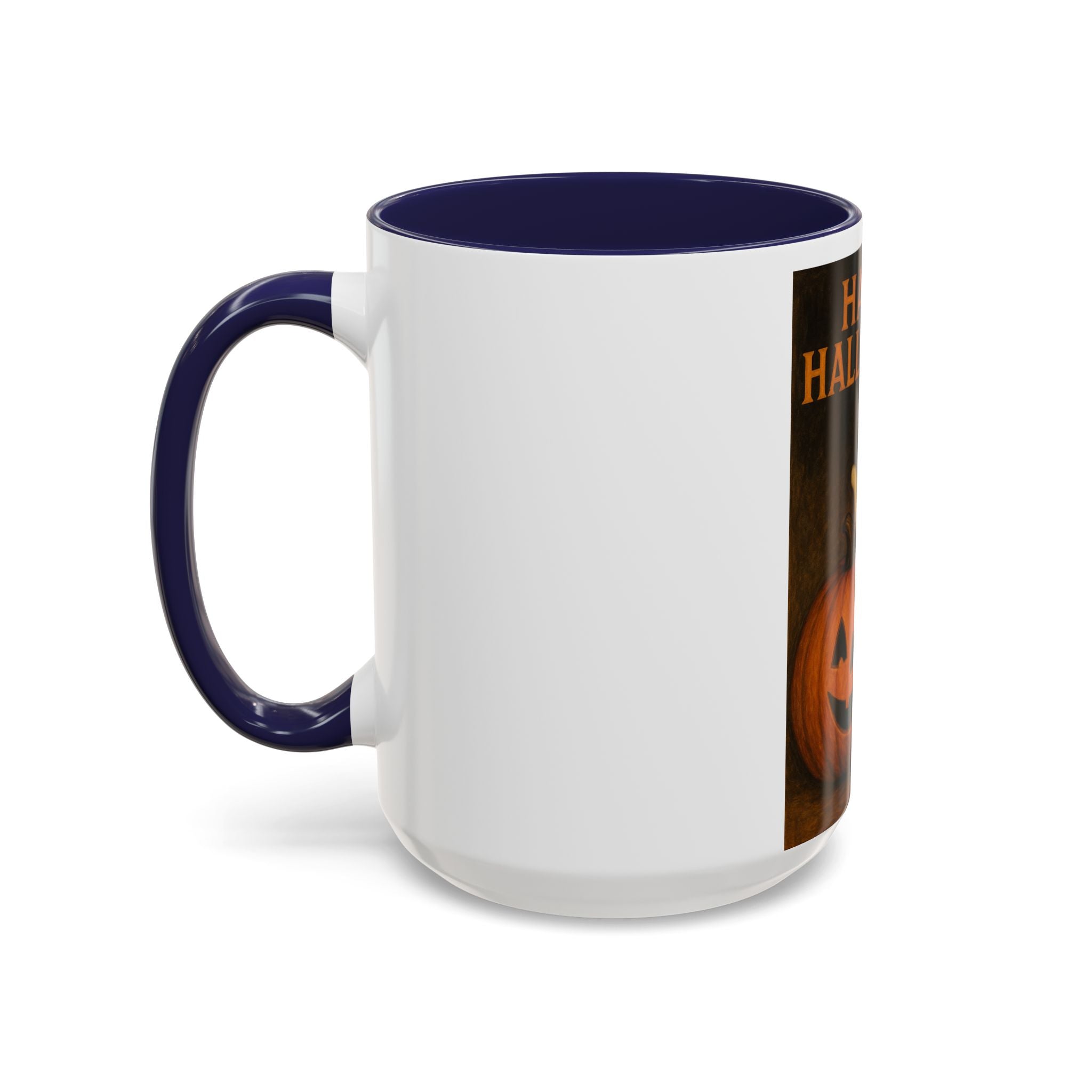 Happy Halloween Coffee Mug — Vintage Ghost & Jack-O'-Lantern Accent Mug (11/15oz)