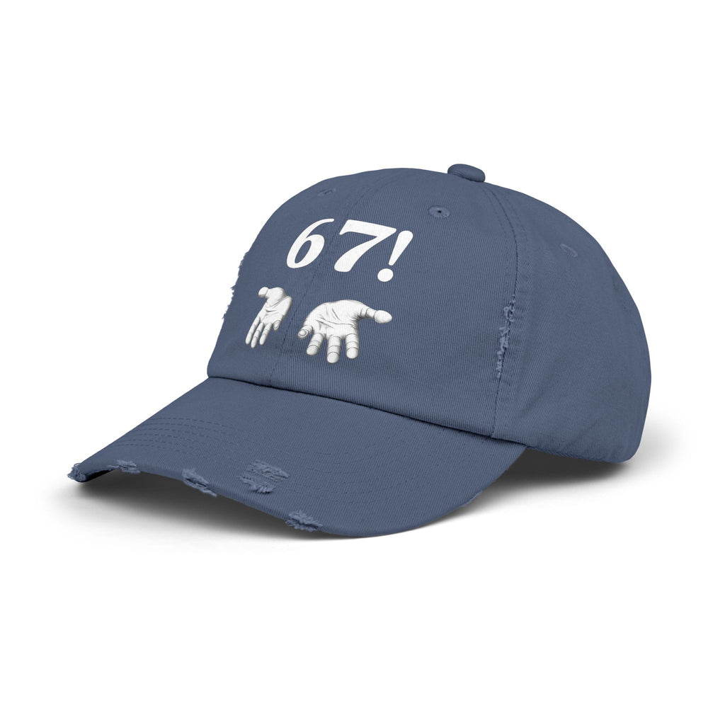 Distressed Cap — "6-7!" Hands Graphic Baseball Hat
