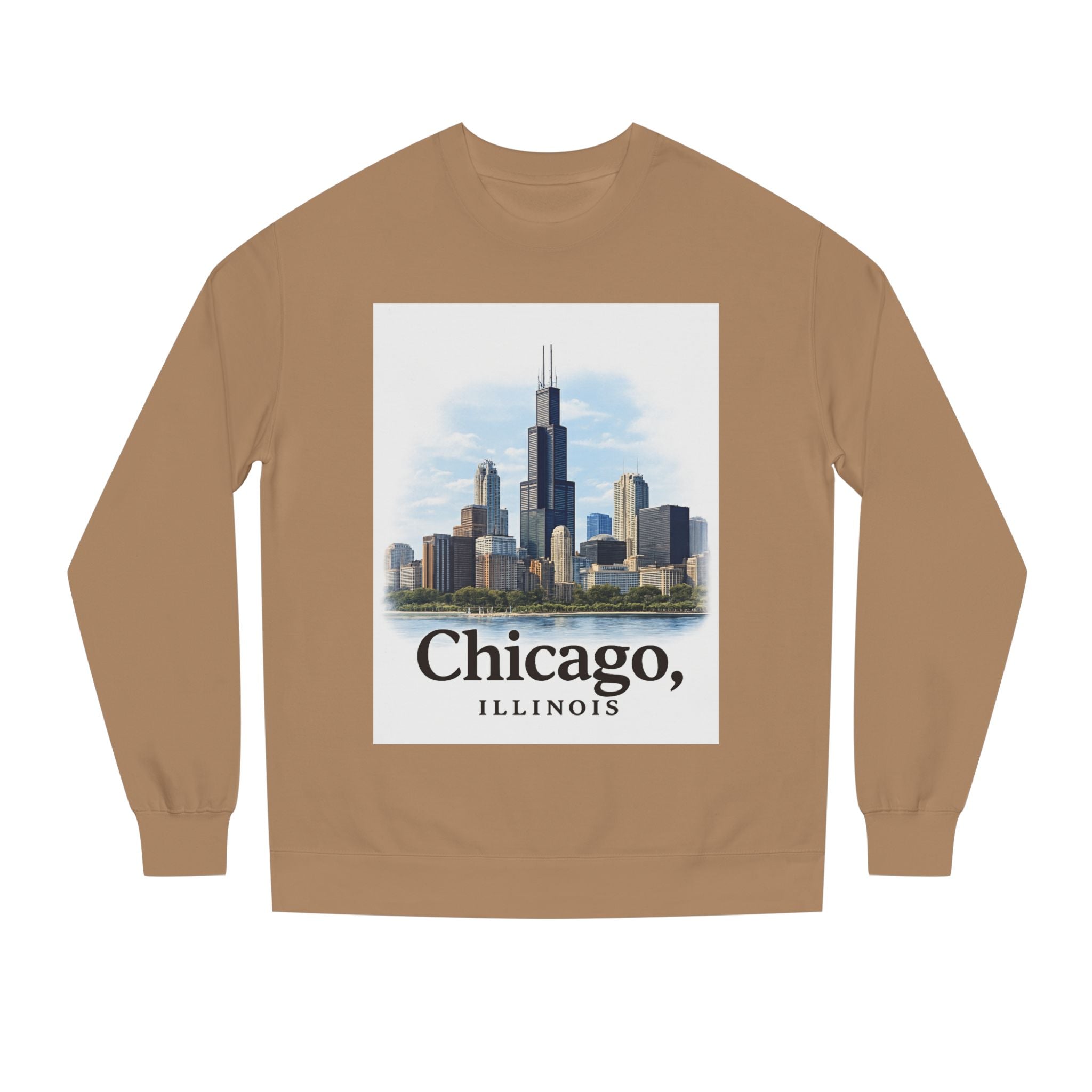 Chicago Skyline Crewneck Sweatshirt — Chicago, Illinois Cityscape Pullover