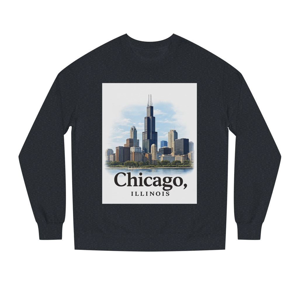 Chicago Skyline Crewneck Sweatshirt — Chicago, Illinois Cityscape Pullover