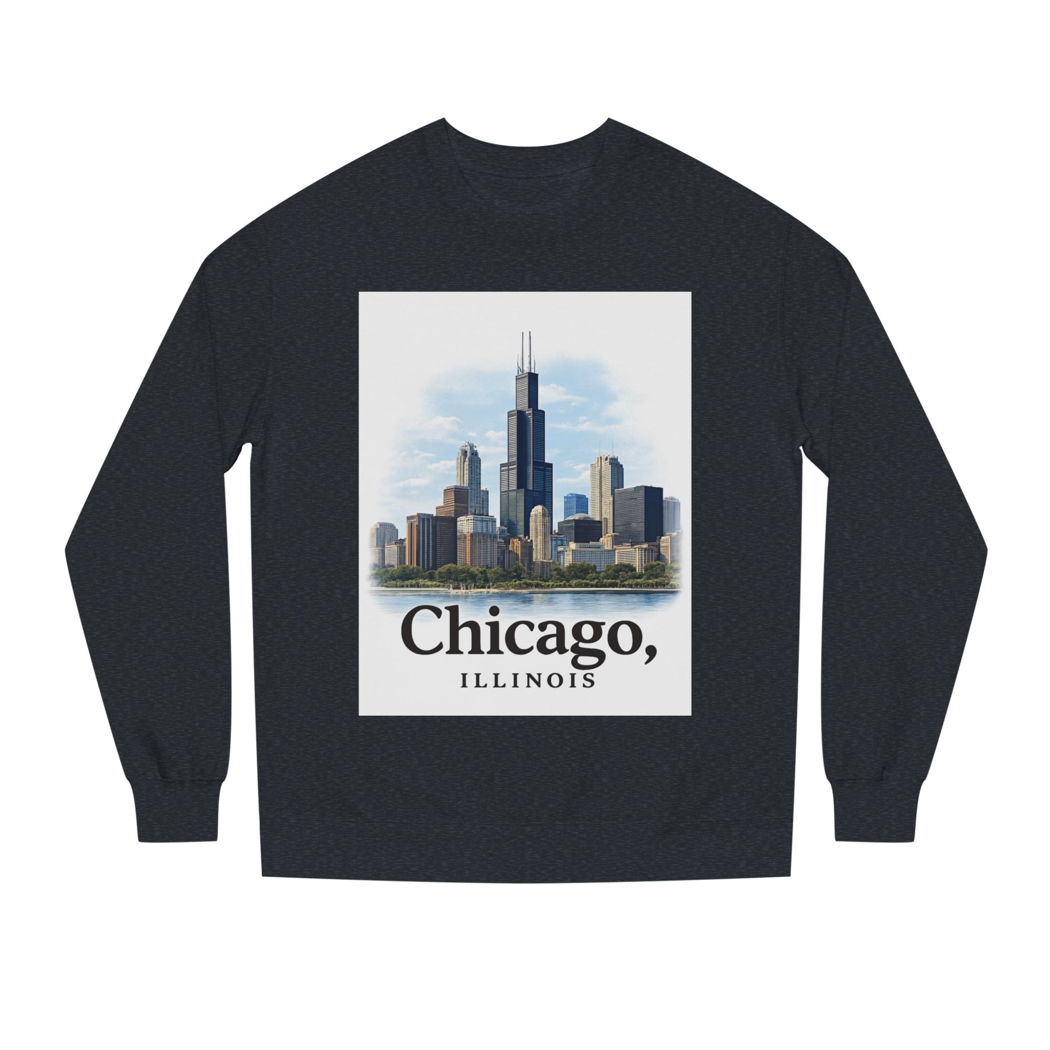 Chicago Skyline Crewneck Sweatshirt — Chicago, Illinois Cityscape Pullover