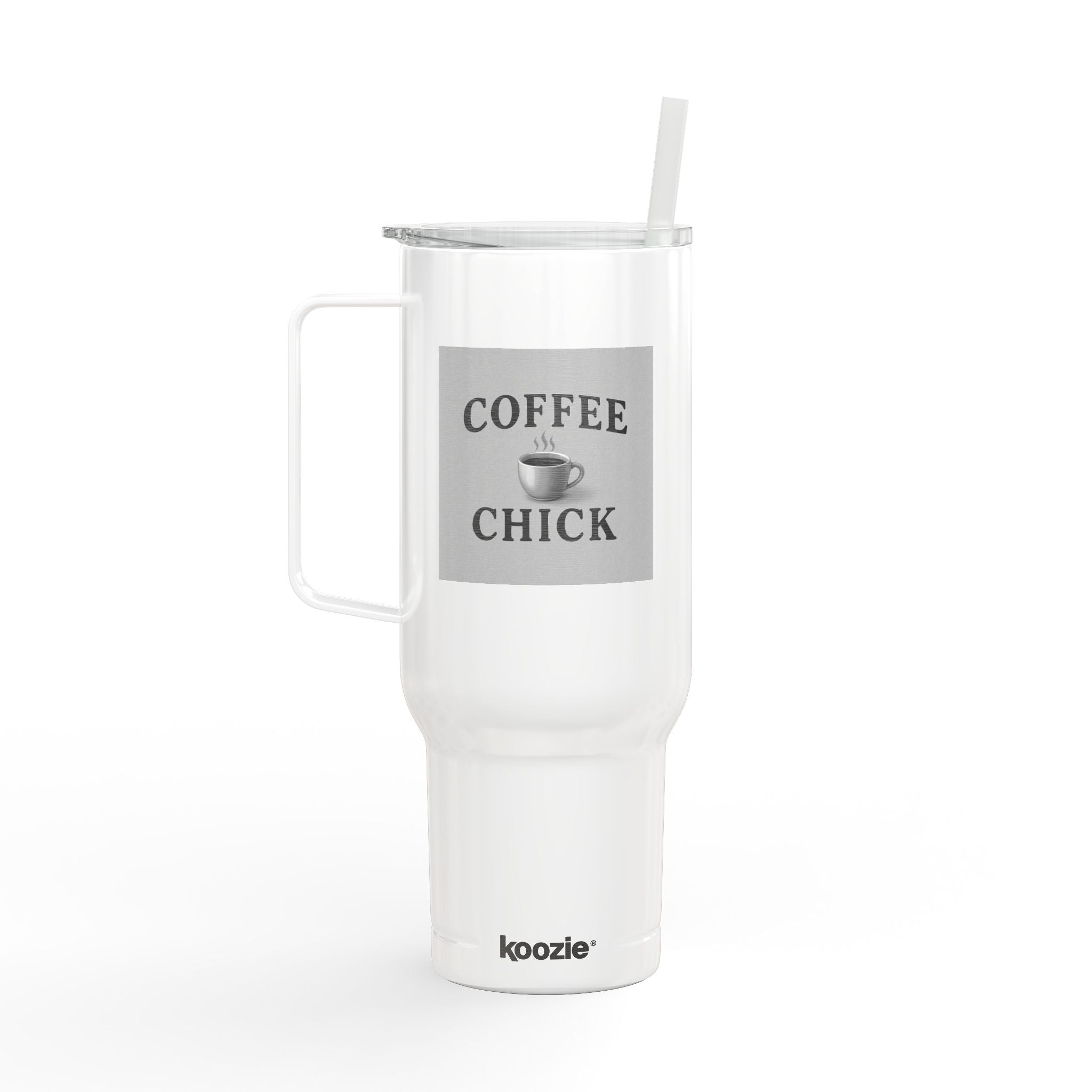 Coffee Chick 40oz Insulated Tumbler with Lid & Straw — Engraved Travel Mug
