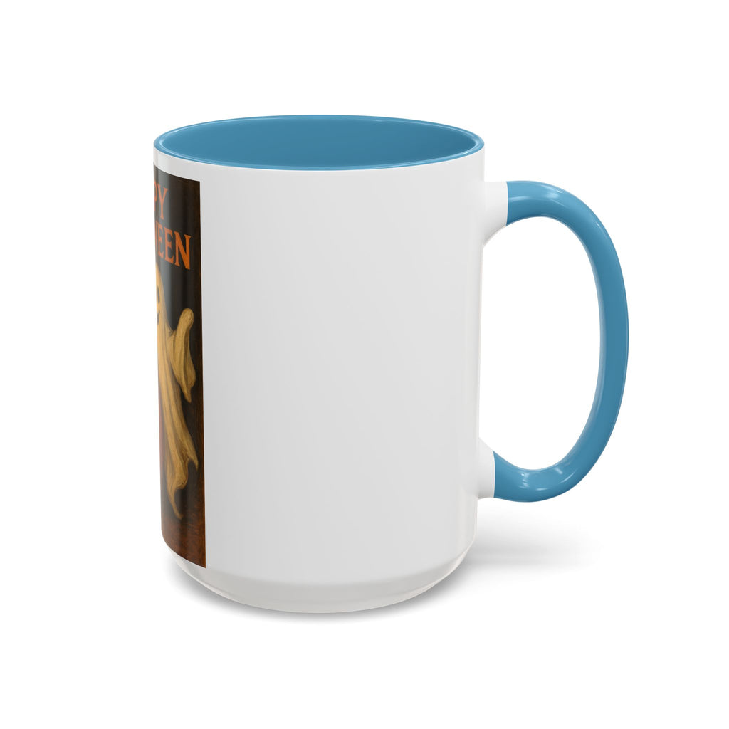 Happy Halloween Coffee Mug — Vintage Ghost & Jack-O'-Lantern Accent Mug (11/15oz)