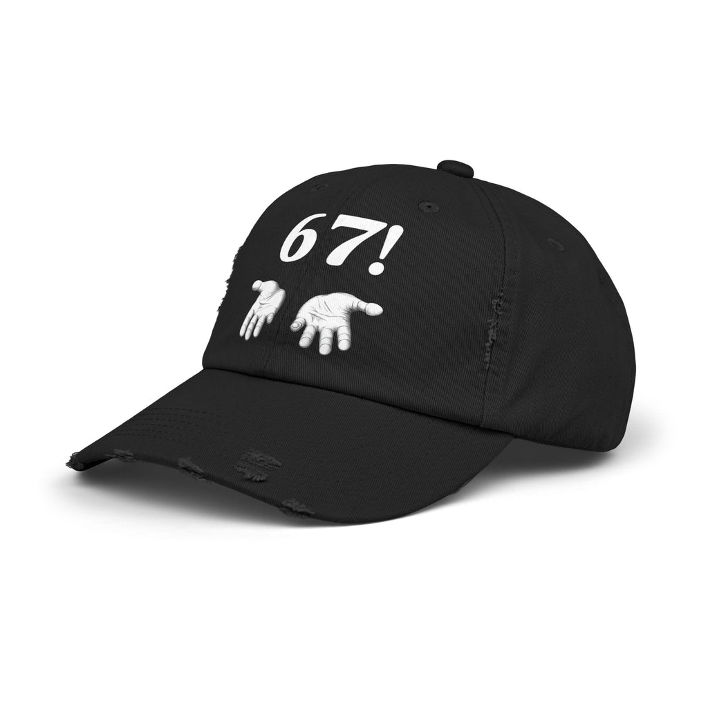 Distressed Cap — "6-7!" Hands Graphic Baseball Hat