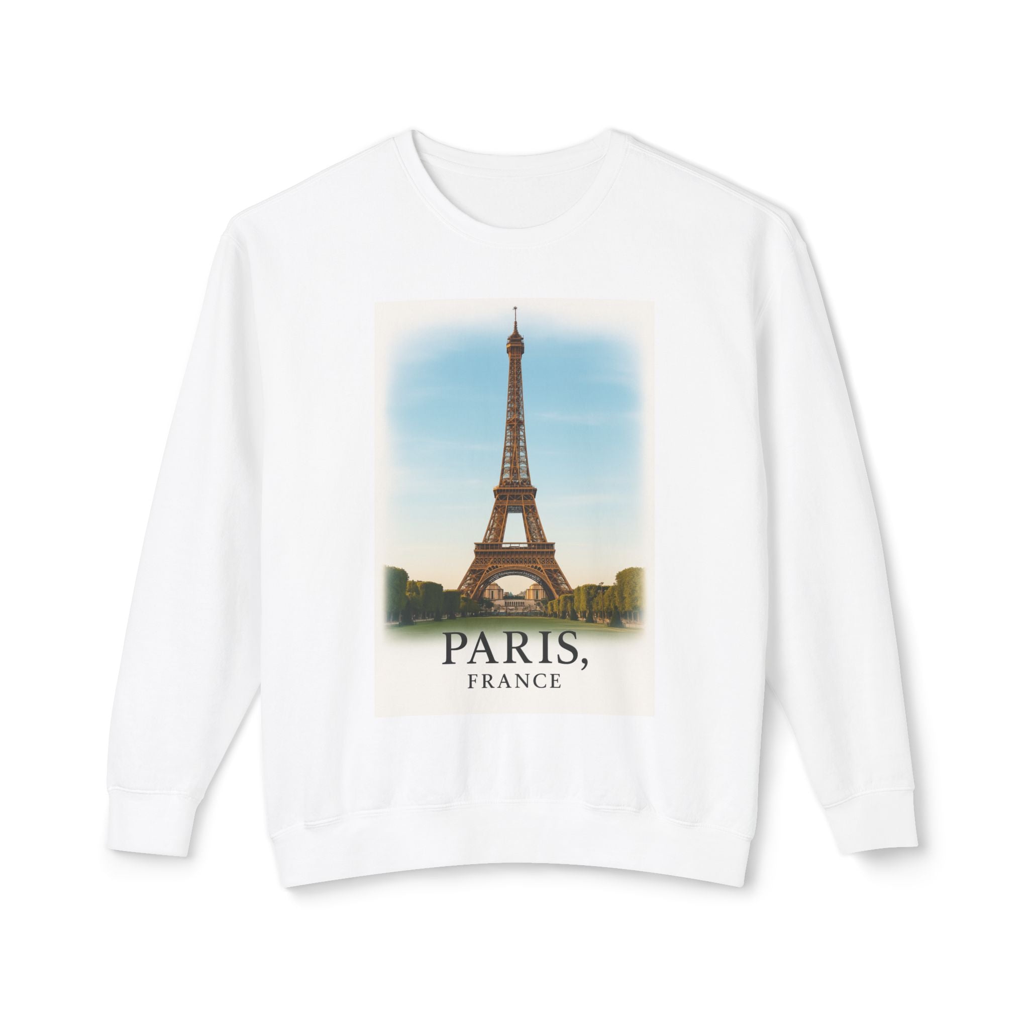 Paris Eiffel Tower Crewneck Sweatshirt — Vintage Paris, France Graphic