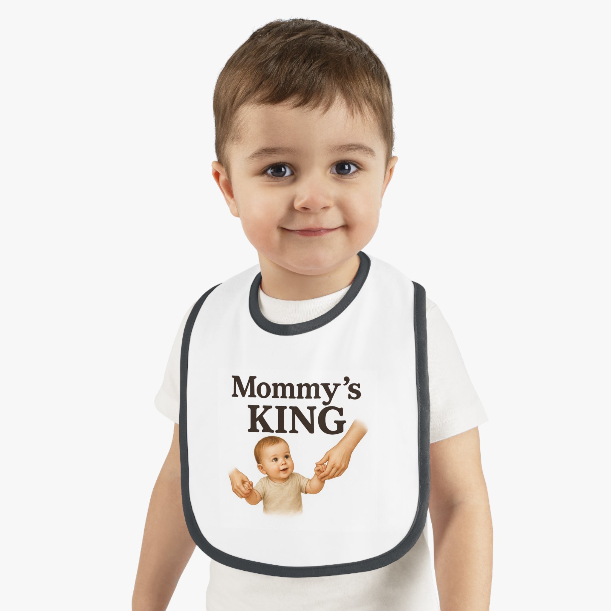 Mommy's King Baby Bib — Contrast Trim Jersey Feeding Bib