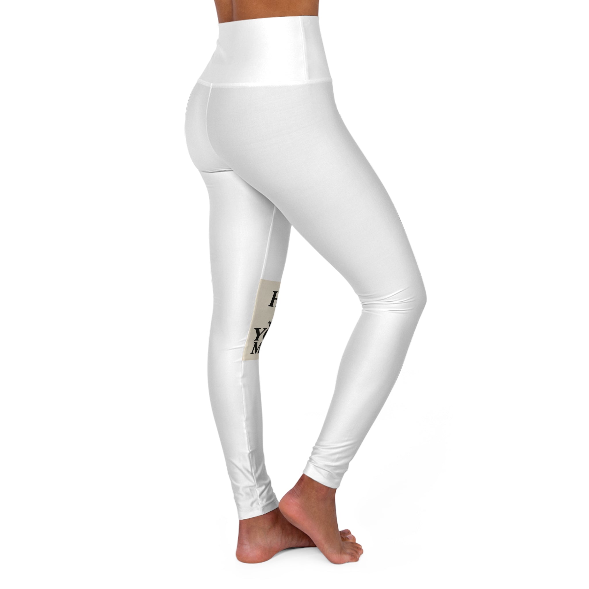 High-Waisted Yoga Leggings — "Hot Yoga Mom" Graphic Leggings