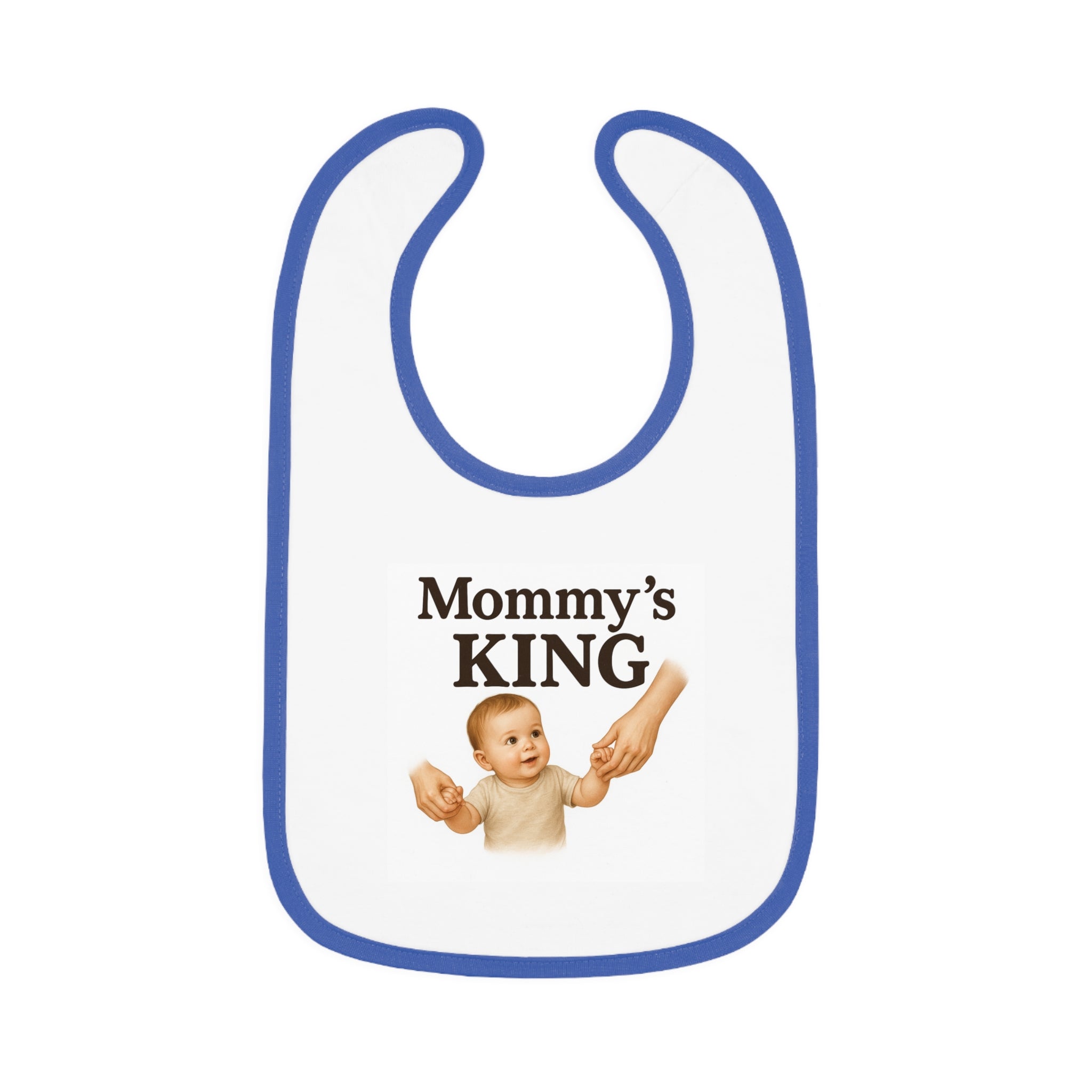 Mommy's King Baby Bib — Contrast Trim Jersey Feeding Bib