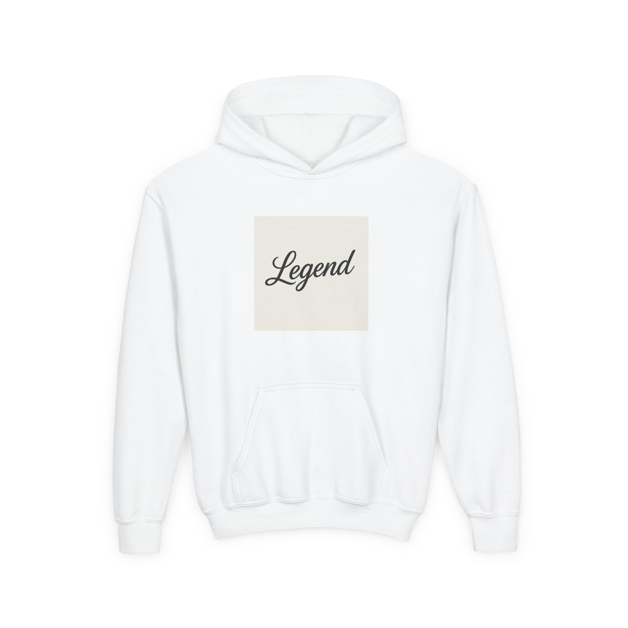 Legend Youth Hoodie — 'Legend' Script Pullover for Kids