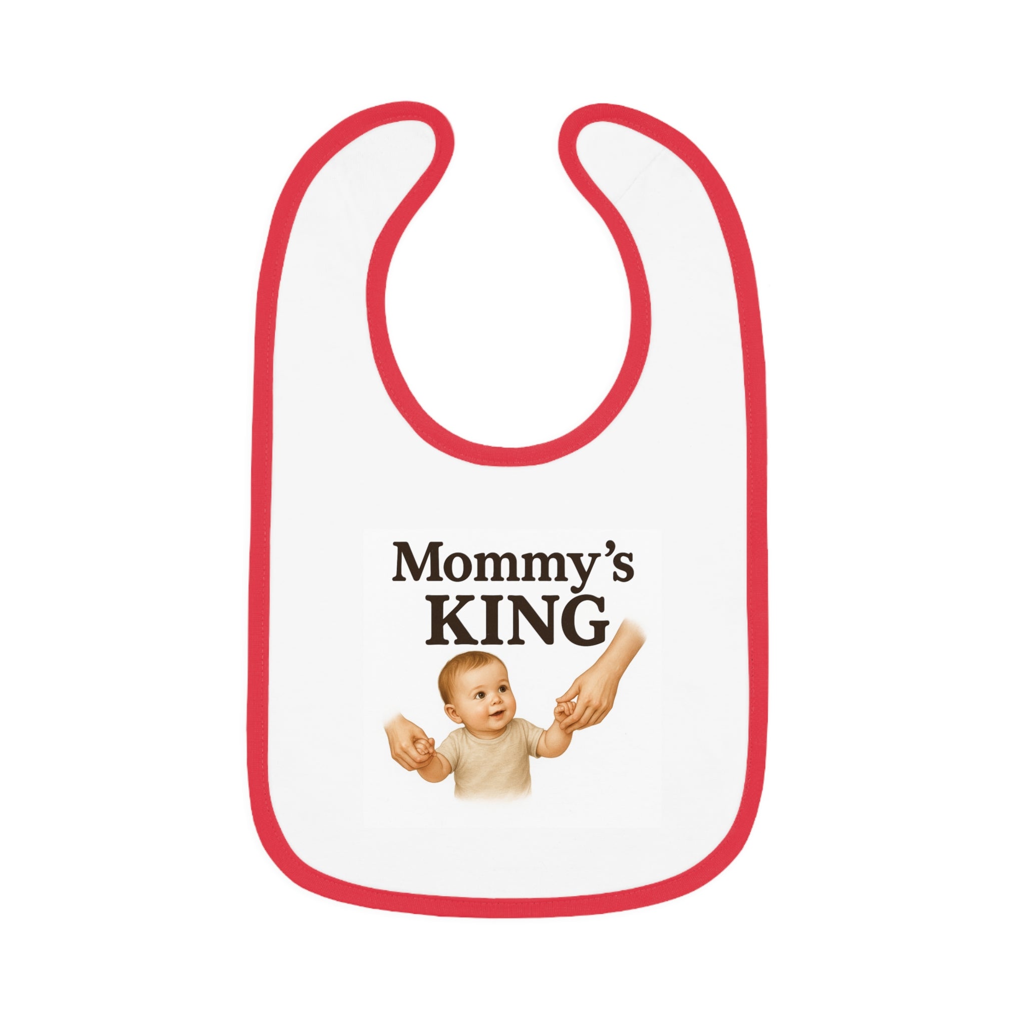 Mommy's King Baby Bib — Contrast Trim Jersey Feeding Bib