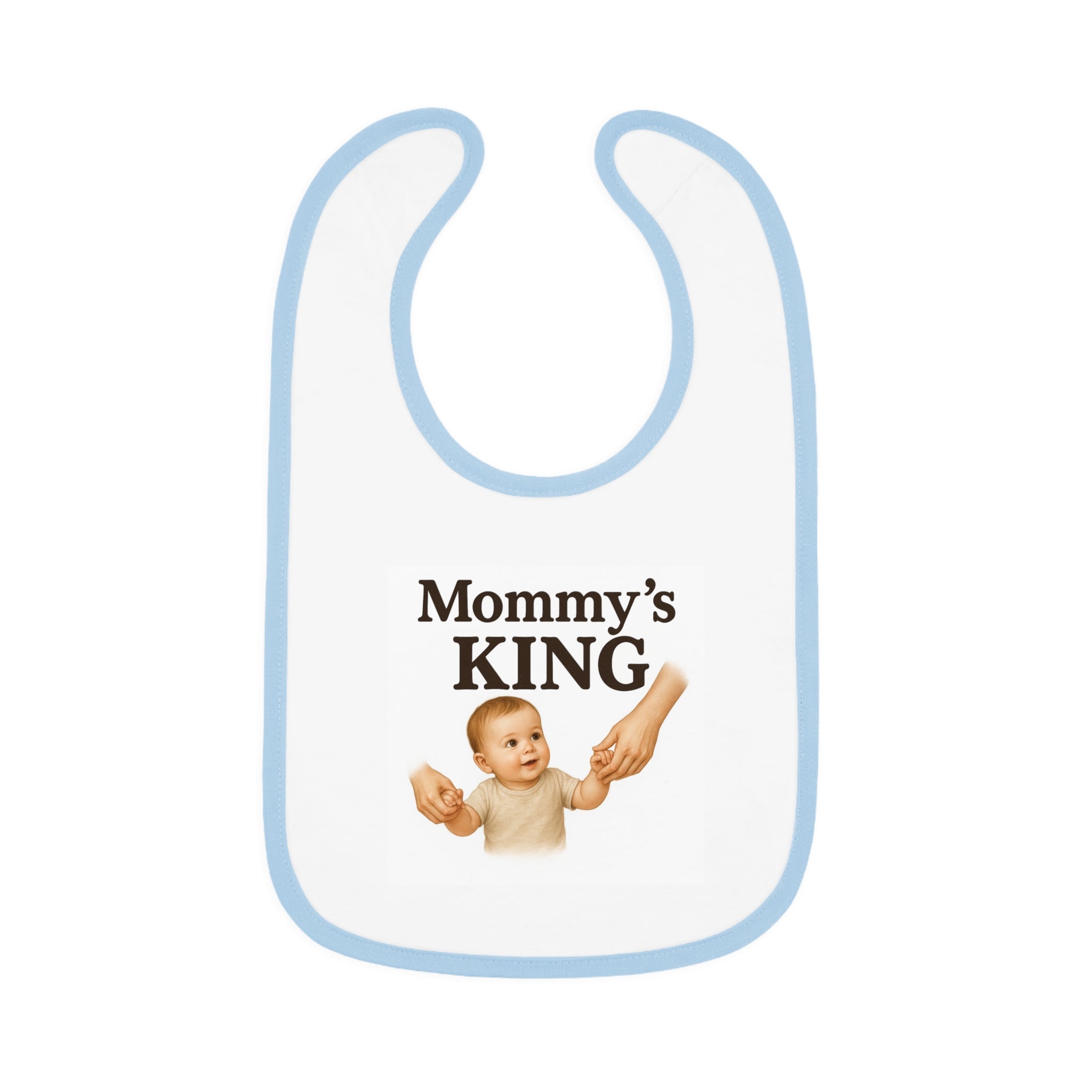 Mommy's King Baby Bib — Contrast Trim Jersey Feeding Bib
