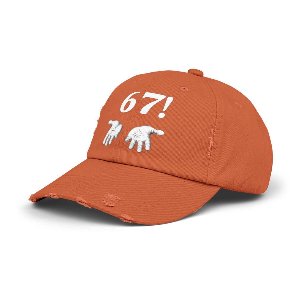Distressed Cap — "6-7!" Hands Graphic Baseball Hat