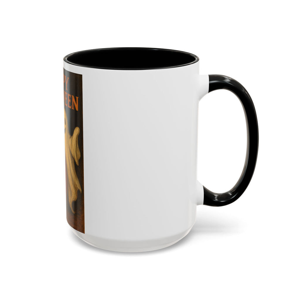 Happy Halloween Coffee Mug — Vintage Ghost & Jack-O'-Lantern Accent Mug (11/15oz)