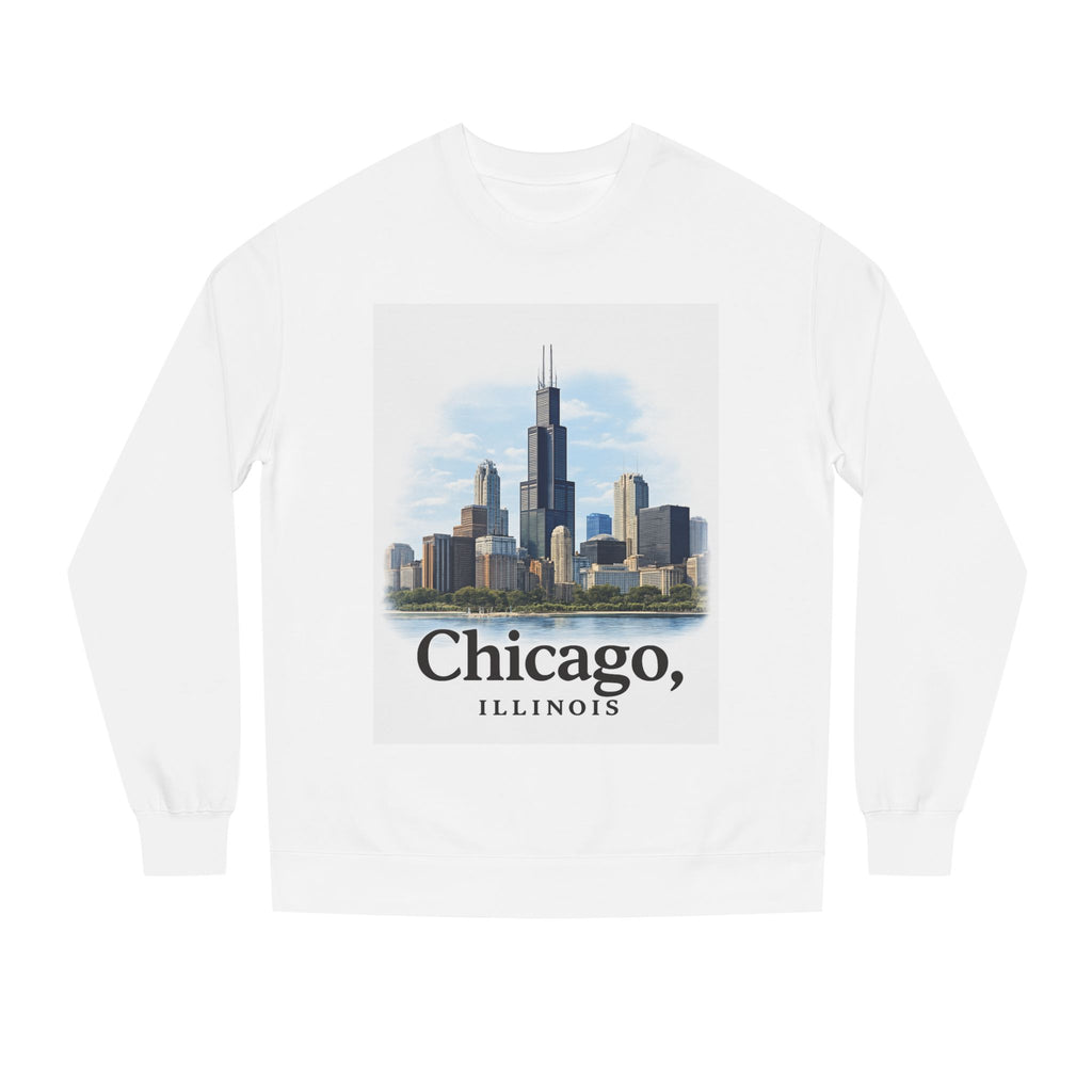 Chicago Skyline Crewneck Sweatshirt — Chicago, Illinois Cityscape Pullover
