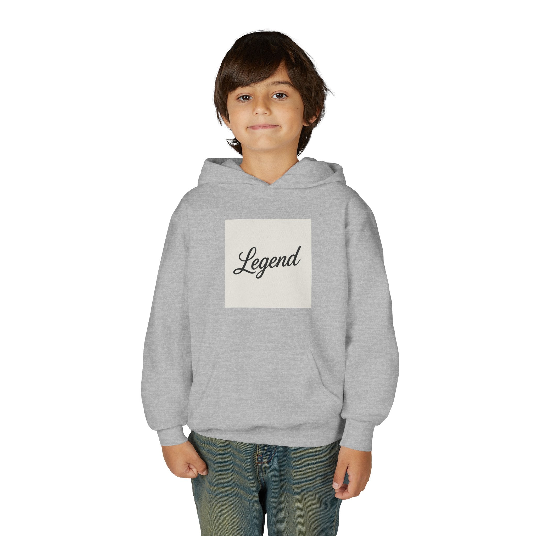 Legend Youth Hoodie — 'Legend' Script Pullover for Kids