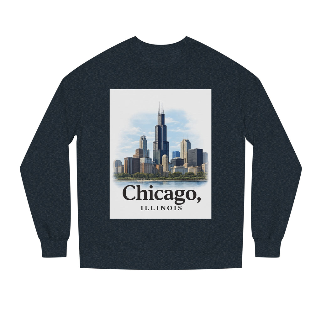 Chicago Skyline Crewneck Sweatshirt — Chicago, Illinois Cityscape Pullover