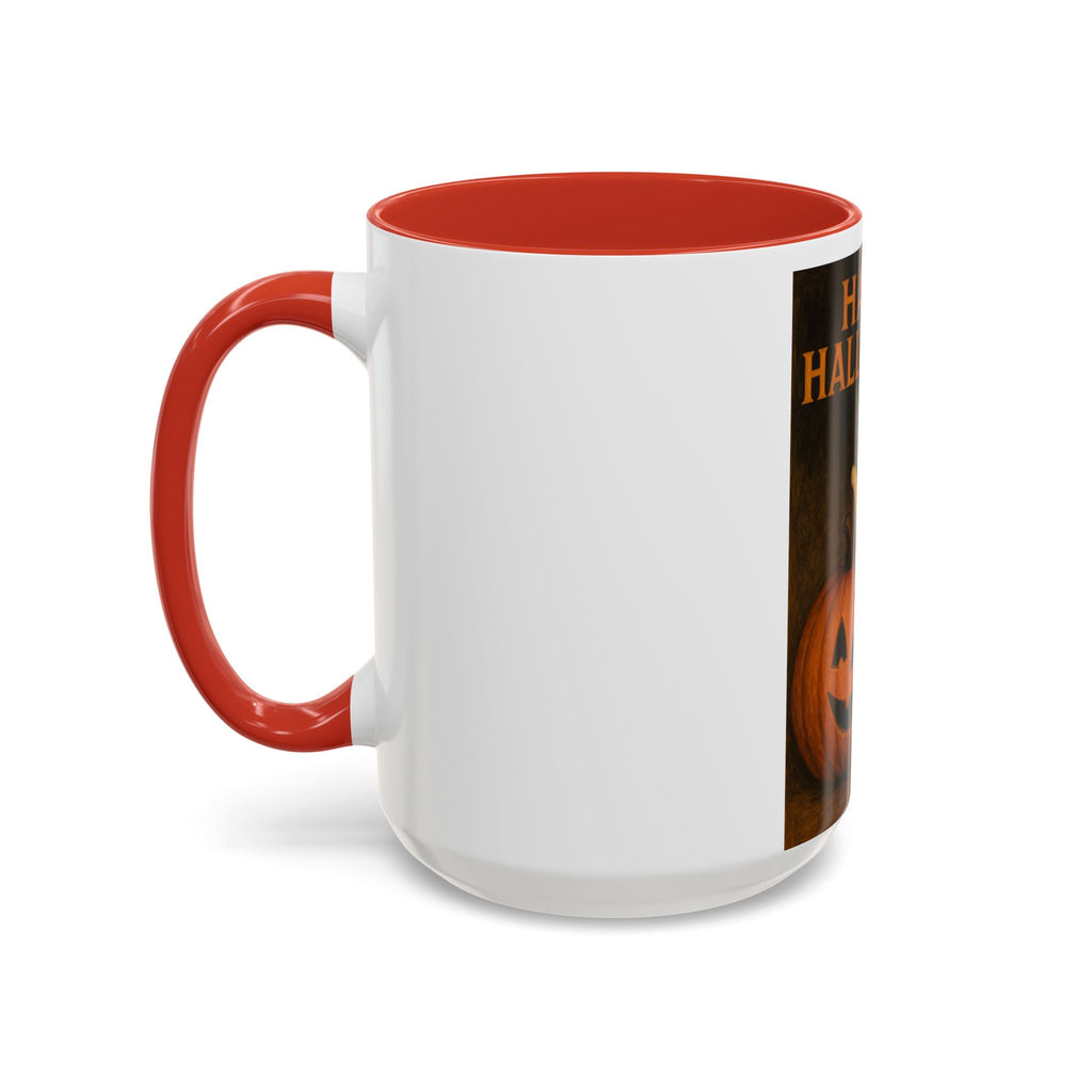 Happy Halloween Coffee Mug — Vintage Ghost & Jack-O'-Lantern Accent Mug (11/15oz)